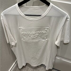 Dolce & Gabbana Embossed Logo Tee in White